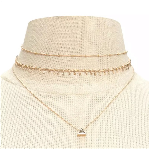 • Lena • Layered Geometric Necklace - Picture 2 of 3